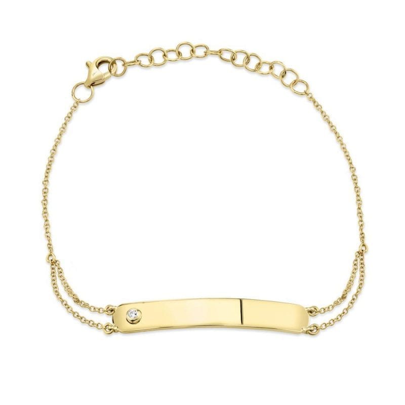 MB Essentials Diamond ID Bar Bracelet in 14kt Yellow Gold