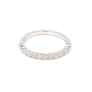 Single Prong Floating Diamond Band Ring