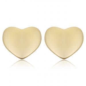 MB Essentials Heart Stud Earrings in 14kt Yellow Gold