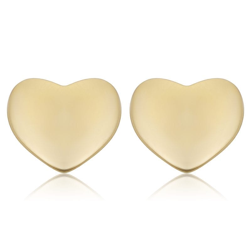 MB Essentials Heart Stud Earrings in 14kt Yellow Gold
