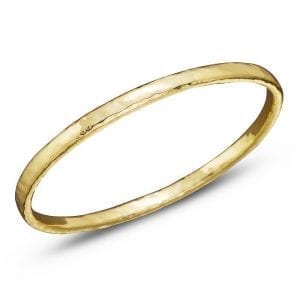 Ippolita Classico Flat Hammered Bangle in 18k Yellow Gold