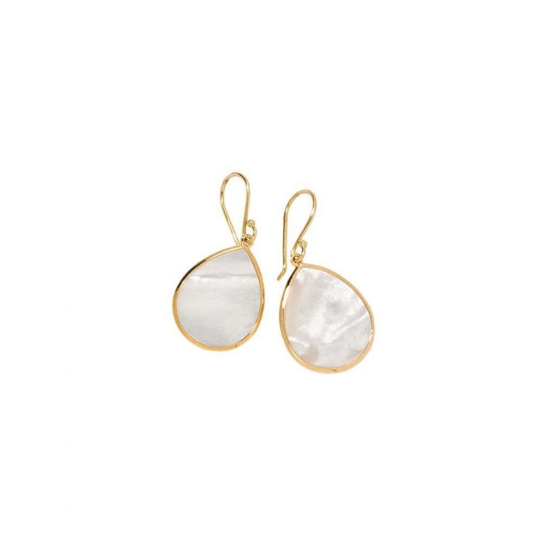 ippolita small gold earrings with mother of pearl stones