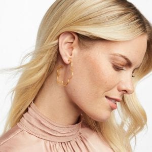 Julie Vos Gardenia Textured Hoop Earrings