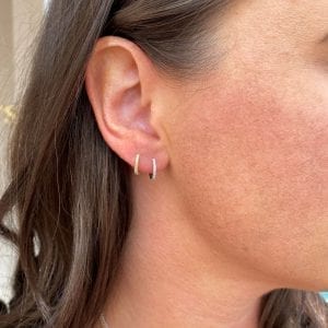 MB Essentials Tiny Diamond Hoop Earrings