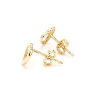 MB Essentials Open Heart Stud Earrings in 14k Yellow Gold