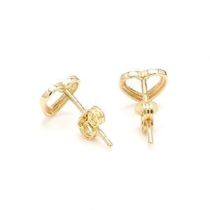 MB Essentials Open Heart Stud Earrings in 14k Yellow Gold