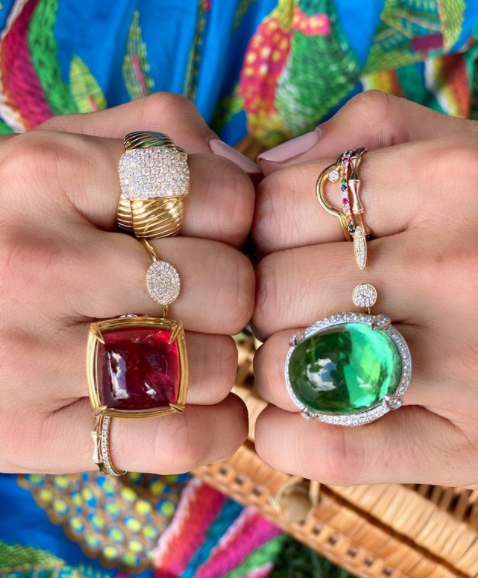 Colorful stone rings sales