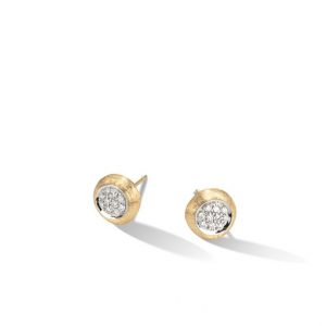 Marco Bicego Delicati Pave Small Stud Earrings in 18kt Yellow Gold