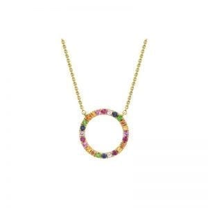 MB Essentials Rainbow Circle Pendant Necklace