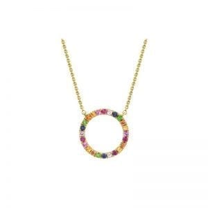 MB Essentials Rainbow Circle Pendant Necklace