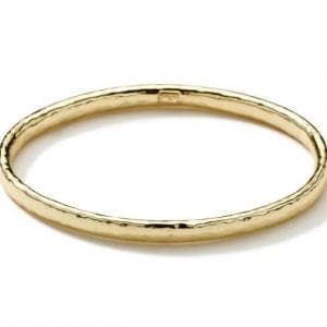 Ippolita Classico Flat Hammered Bangle in 18k Yellow Gold