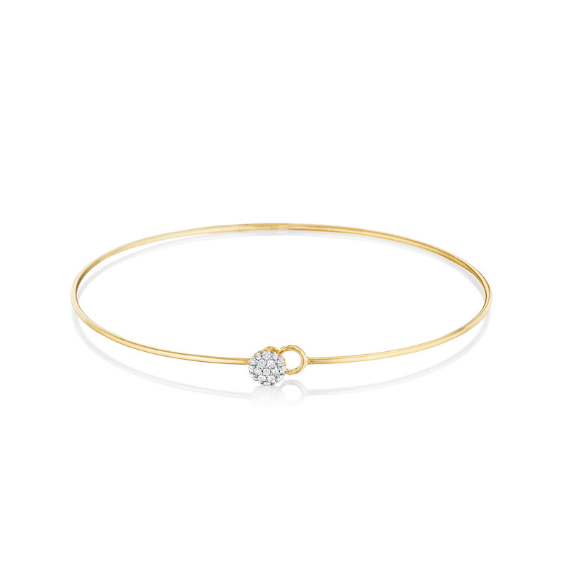 Phillips House Wire Bracelet in 14kt Yellow Gold with Diamond. Marcilla Bailey