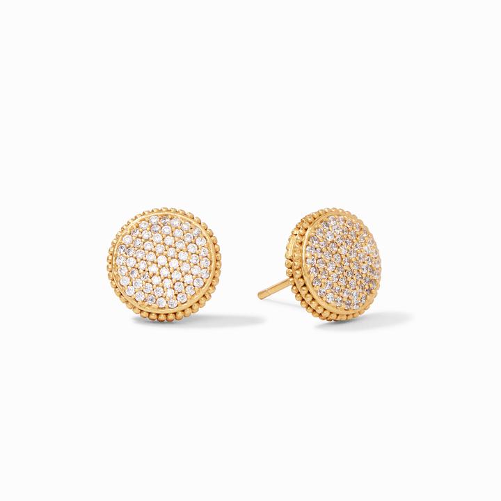 Julie Vos Fleur-de-Lis Pave Stud Earrings