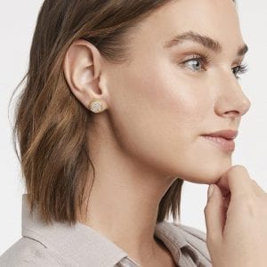 Julie Vos Fleur-de-Lis Pave Stud Earrings
