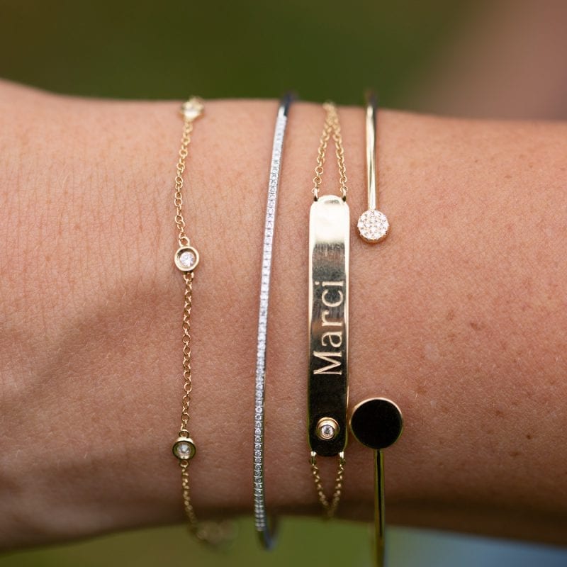 Heritage_gold_bracelets MB Essentials Diamond ID Bar Bracelet in 14kt Yellow Gold