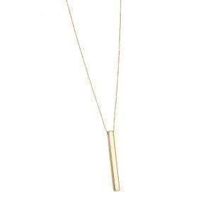 MB Essentials Vertical Bar Necklace in 14kt Yellow Gold