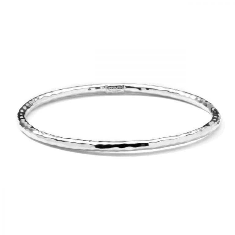 ippolita silver bangle on white background