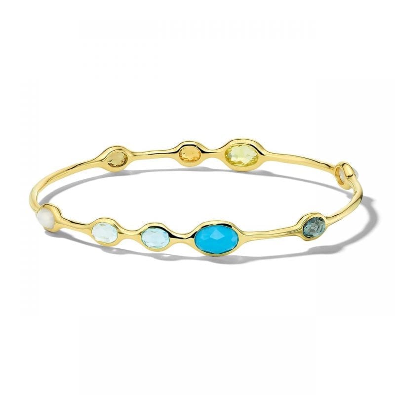 Ippolita 18k Yellow Gold 9 Stone Bangle Bracelet in Oasis