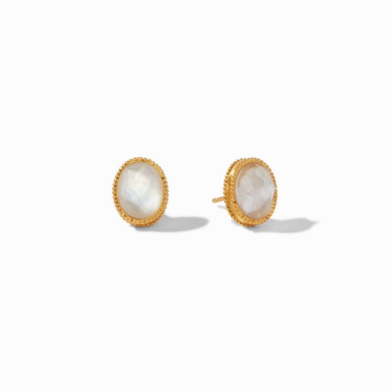 Julie Vos Verona Stud Earrings in Iridescent Clear Crystal