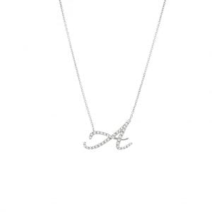 Script Diamond Initial Necklace