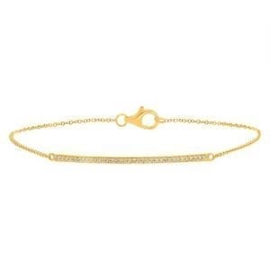 MB Essentials Diamond Bar Bracelet in 14k Yellow Gold