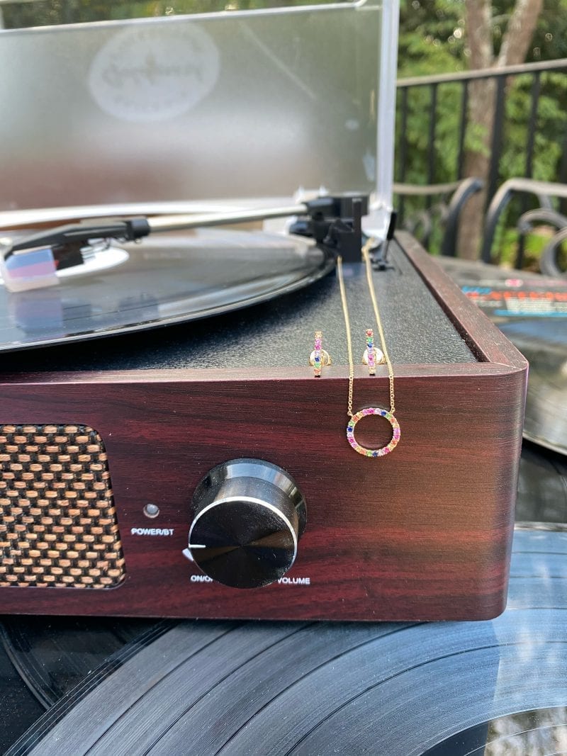 goldmark_rainbow_necklace_record_player MB Essentials Rainbow Circle Pendant Necklace