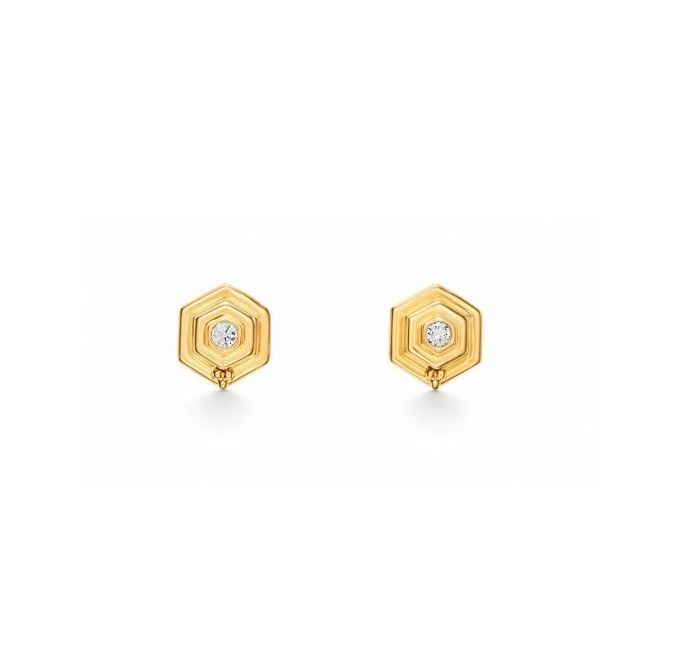 18k beehive earrings