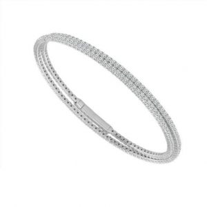 diamond double wrap bracelet in 14kt white gold