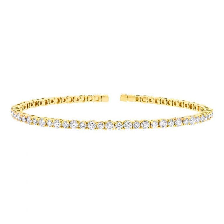 baileys club collection pave diamond flexible tennis bracelet in 14kt yellow gold
