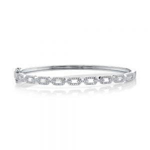 baileys club collection pave diamond link bracelet in 14kt white gold