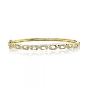 baileys club collection pave diamond link bracelet in 14kt yellow gold