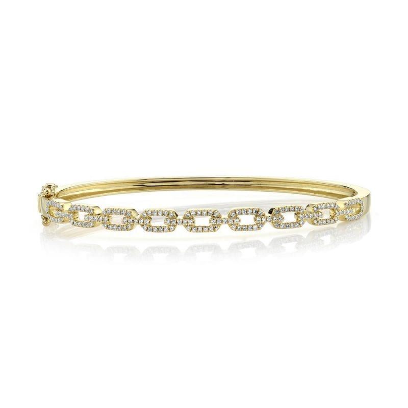 baileys club collection pave diamond link bracelet in 14kt yellow gold