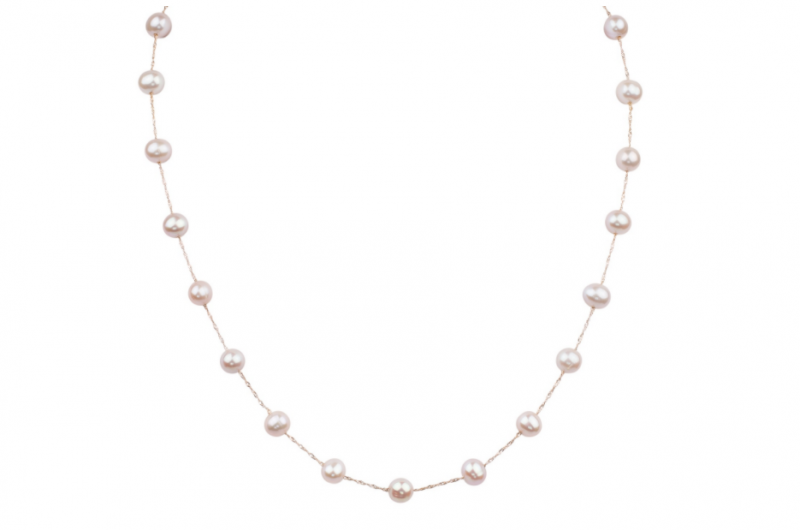 Rose Gold Pink Freshwater Pearl Necklace