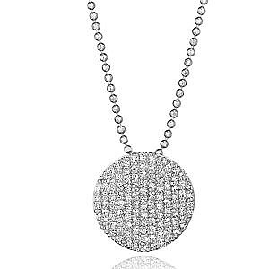 phillips house pave diamond disc necklace in white gold