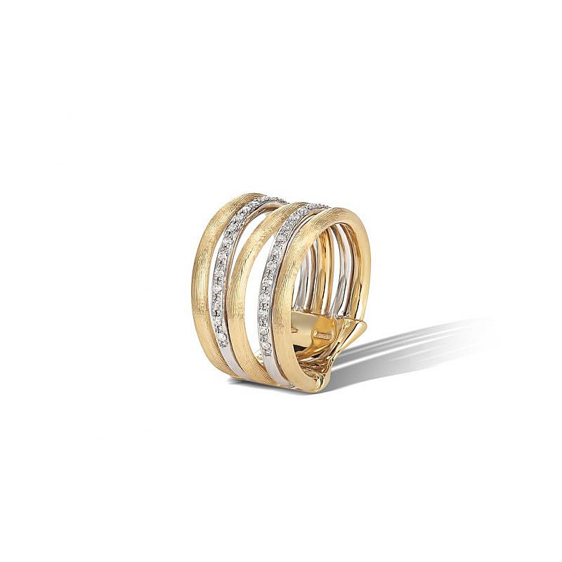 Jaipur Collection 18K Yellow Gold and Diamond Five Row Ring