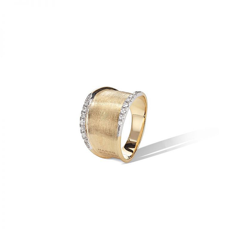 Marco Bicego Lunaria Collection 18K Yellow Gold and Diamond Small Ring