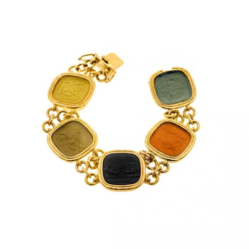 elizabeth locke venetian glass mythology mixed color bracelet