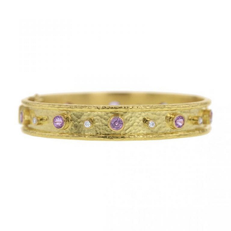 elizabeth locke pink sapphire bangle