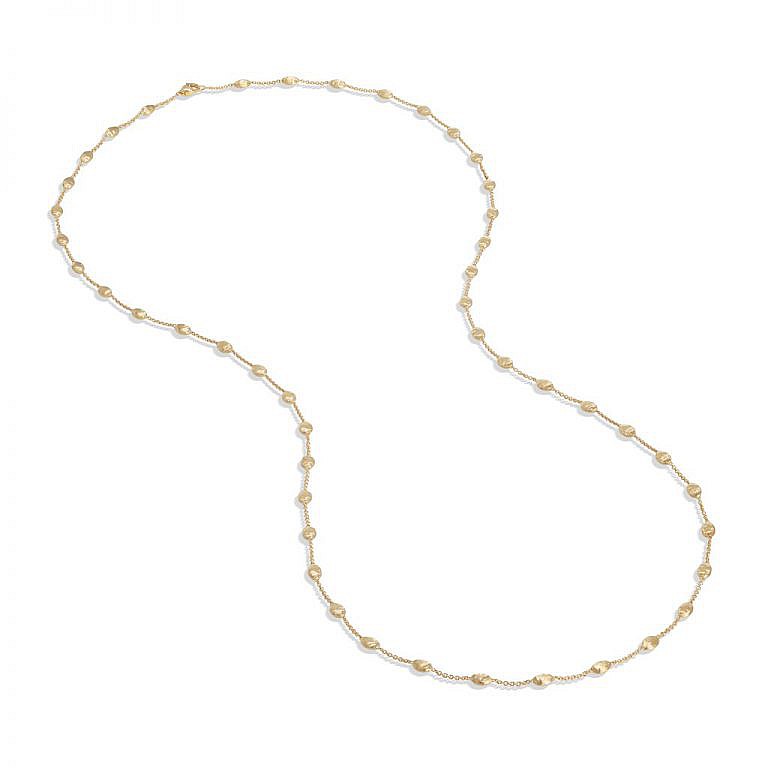 Siviglia Collection 18K Yellow Gold Small Bead Long Necklace