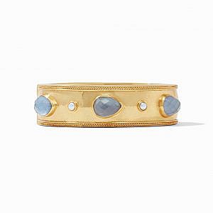 Julie Vos Cases Statement Hinge Bangle Bracelet in Iridescent Slate Blue
