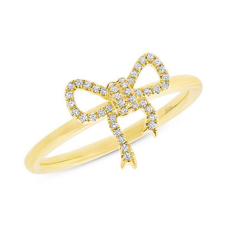 14kt yellow gold pave diamond gold ring