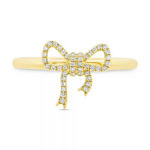 14kt yellow gold pave diamond gold ring