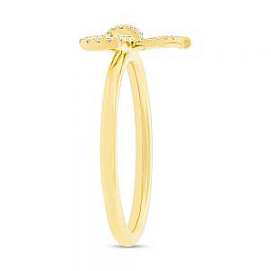 14kt yellow gold pave diamond gold ring