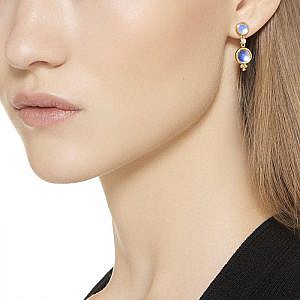 Temple St. Clair 18k Moon Drop Earrings
