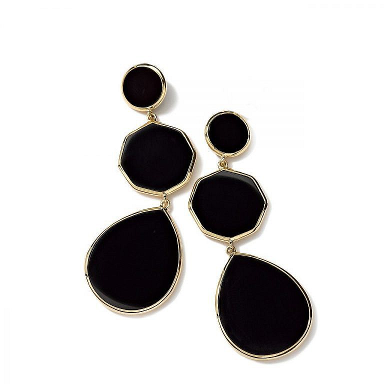 black ippolita crazy 8 earrings on white background