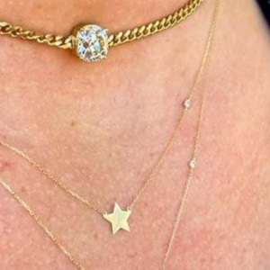 Star Necklace with Diamond in 14kt Yellow Gold