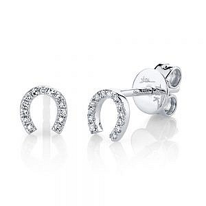Diamond Horseshoe Stud Earring