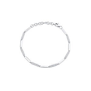 White Gold Diamond and Polished Station Bracelet