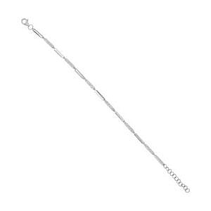 White Gold Diamond and Polished Station Bracelet