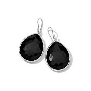 Ippolita Sterling Silver Rock Candy Large Teardrop Earrings in Black Onyx